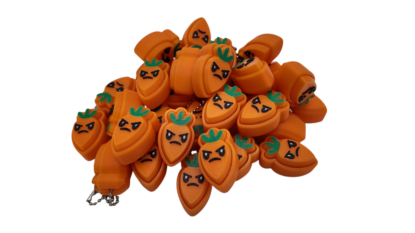 Carrot Clickers Bag Charms with Kawaii Faces