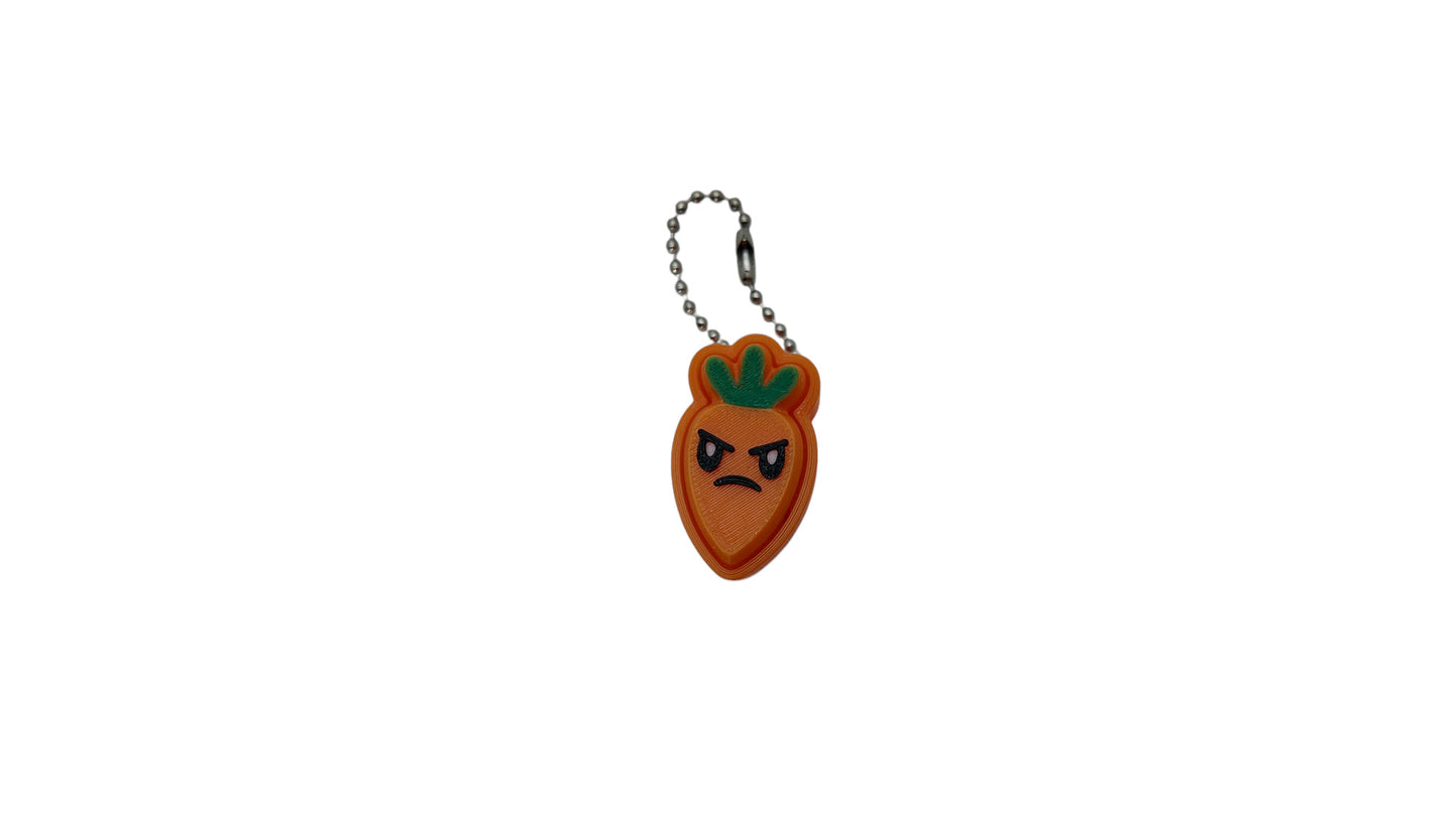 Carrot Clickers Bag Charms with Kawaii Faces