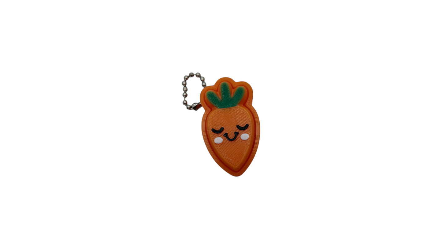 Carrot Clickers Bag Charms with Kawaii Faces